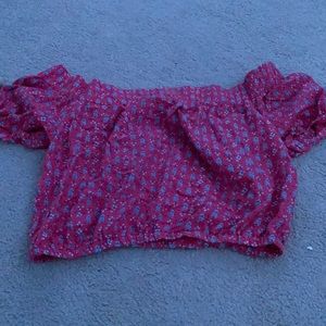 Super cute pink flower blouse!